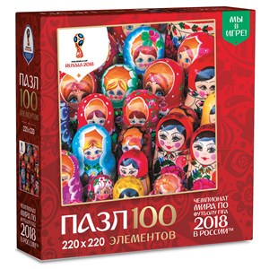 Origami (03803) - "Colorful Matryoshka Dolls" - 100 pieces puzzle