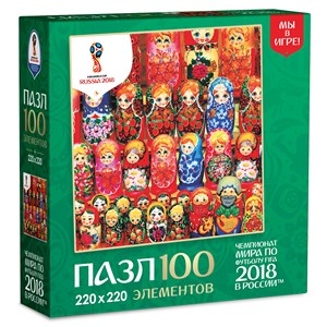 Origami (03806) - "Matryoshka wooden dolls" - 100 pieces puzzle