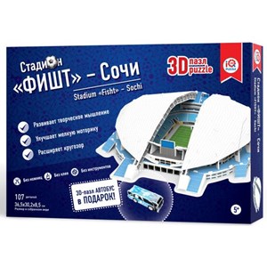 IQ 3D Puzzle (16552) - "Stadium Fisht, Sochi" - 107 pieces puzzle