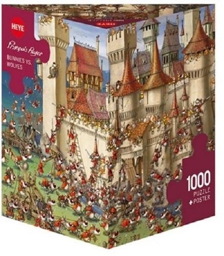 Heye (29633) - François Ruyer: "Bunnies vs. Wolves" - 1000 pieces puzzle