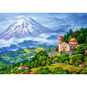 Trefl (10431) - "Landscape with The Volcano" - 1000 pieces puzzle