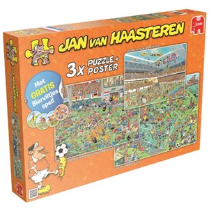 Jumbo (19004) - Jan van Haasteren: "Football 3 in 1" - 500 750 1000 pieces puzzle