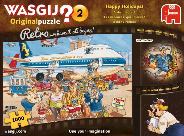 Jumbo (19153) - "Wasgij Original Retro 2, Happy Holidays" - 1000 pieces puzzle