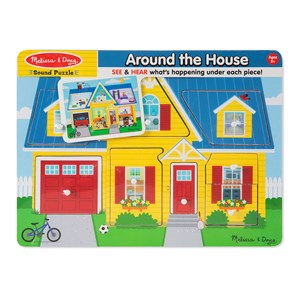 Melissa and Doug (734) - "Around the House, Sound Puzzle" - 8 pieces puzzle