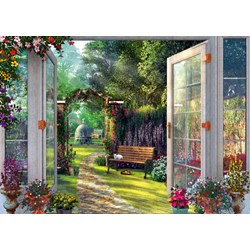 Schmidt Spiele (59592) - Dominic Davison: "View of the Enchanted Garden" - 1000 pieces puzzle