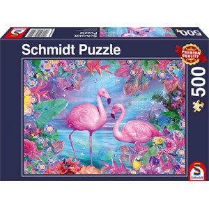 Schmidt Spiele (58342) - "Flamingos" - 500 pieces puzzle