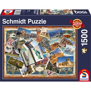Schmidt Spiele (58343) - "Greetings from All Over the World" - 1500 pieces puzzle
