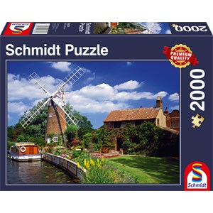 Schmidt Spiele (58331) - "On the Way with the Houseboat" - 2000 pieces puzzle