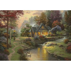 Schmidt Spiele (58464) - Thomas Kinkade: "Peaceful Evening" - 1000 pieces puzzle