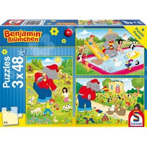 Schmidt Spiele (56208) - "Benjamin the Elephant, Summer time" - 48 pieces puzzle