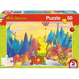 Schmidt Spiele (56229) - "Molly Monster, On vacation" - 60 pieces puzzle
