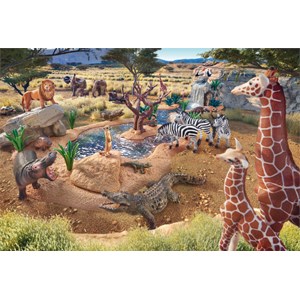 Schmidt Spiele (56191) - "At the Watering Hole" - 60 pieces puzzle
