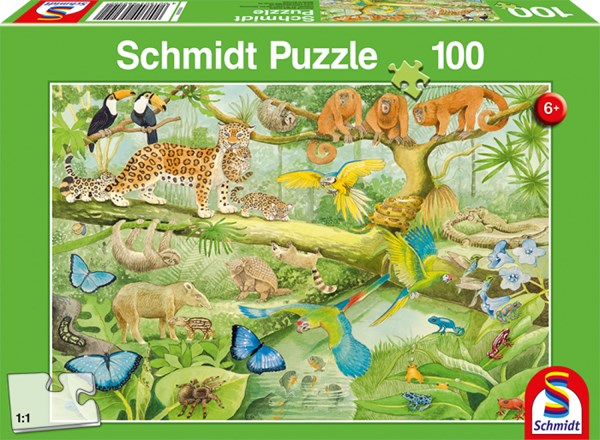 Schmidt Spiele (56250) - "Animals in the Rainforest" - 100 pieces puzzle