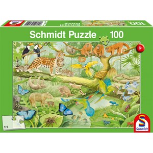 Schmidt Spiele (56250) - "Animals in the Rainforest" - 100 pieces puzzle