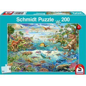 Schmidt Spiele (56253) - "Discover the Dinosaurs" - 200 pieces puzzle