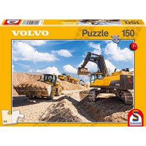 Schmidt Spiele (56287) - "Volvo L120GZ, A40F, EC750D" - 150 pieces puzzle