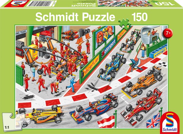 Schmidt Spiele (56288) - "What Happens At the Car Race" - 150 pieces puzzle