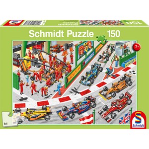 Schmidt Spiele (56288) - "What Happens At the Car Race" - 150 pieces puzzle