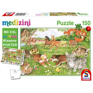 Schmidt Spiele (56290) - "This Is How Baby Animal Live" - 150 pieces puzzle
