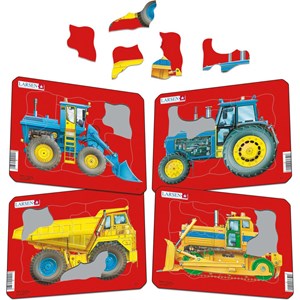 Larsen (Z1) - "Tractors, Dump Truck and Bulldozer" - 10 pieces puzzle
