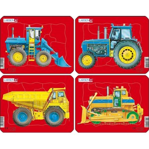 Larsen (Z1) - "Tractors, Dump Truck and Bulldozer" - 10 pieces puzzle