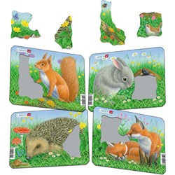 Larsen (Z12) - "Rabbit, Squirrel, Hedgehog, Fox" - 5 pieces puzzle