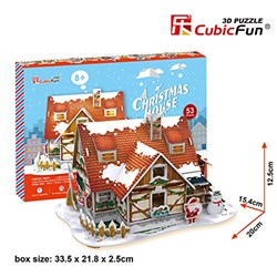 Cubic Fun (P647h) - "Christmas House" - 53 pieces puzzle