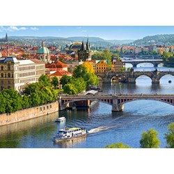 Castorland (B-53087) - "View of Bridges in Prague" - 500 pieces puzzle