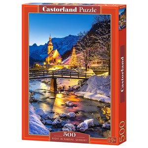 Castorland (B-53063) - "Night in Ramsau, Germany" - 500 pieces puzzle