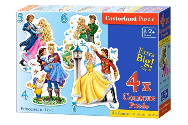Castorland (B-04461) - "Princesses in Love" - 4 5 6 7 pieces puzzle