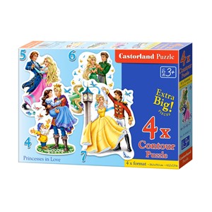 Castorland (B-04461) - "Princesses in Love" - 4 5 6 7 pieces puzzle