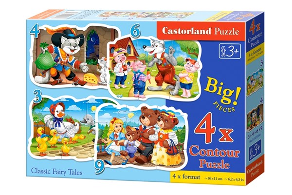 Castorland (B-005086) - "Classic Fairy Tales" - 3 4 6 9 pieces puzzle