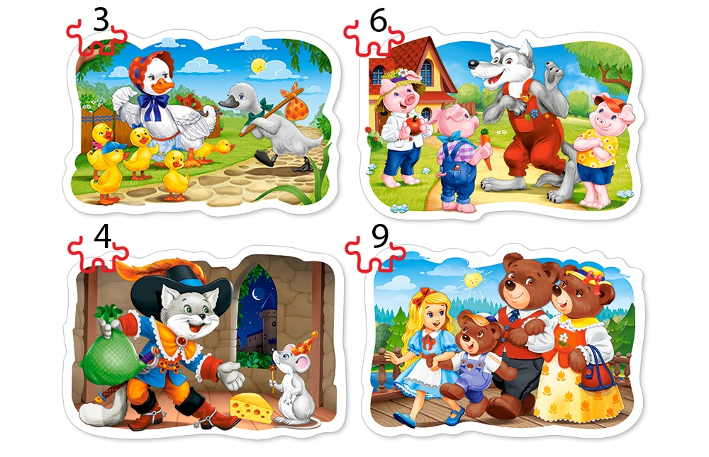 Classic Fairy Tales-Puzzle 3+4+6+9 Pièces-Neuf Castorland b-005086 