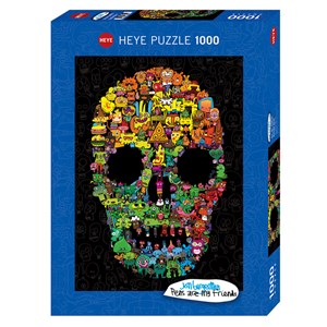 Heye (29850) - Jon Burgerman: "Doodle Skull" - 1000 pieces puzzle