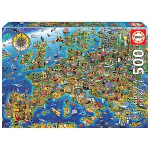 Educa (17962) - "Crazy European Map" - 500 pieces puzzle