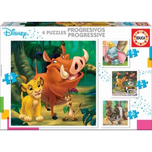 Educa (18104) - "Disney Animals" - 12 16 20 25 pieces puzzle