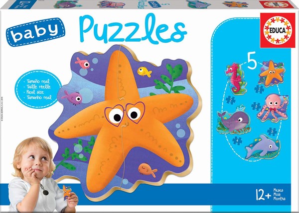 Educa (18058) - "Sea Animals" - 3 4 5 pieces puzzle