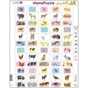 Larsen (GP9) - "Memopuzzle, parent and-baby, animals" - 40 pieces puzzle