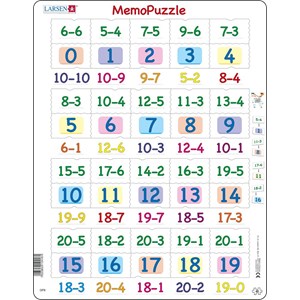 Larsen (GP8) - "MemoPuzzle, Subtraction with numbers from 0 - 20" - 40 pieces puzzle