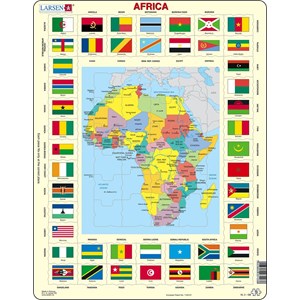 Larsen (KL3-GB) - "Map/Flag, Africa - GB" - 70 pieces puzzle
