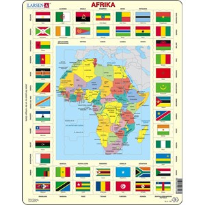 Larsen (KL3-DE) - "Map/Flag, Africa - DE" - 70 pieces puzzle