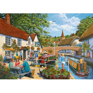 Ravensburger (19695) - "Waterside Tavern" - 1000 pieces puzzle