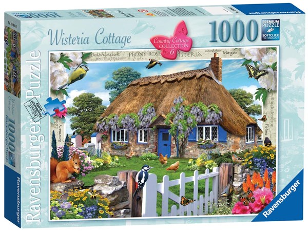 Ravensburger (19094) - "Wisteria Cottage" - 1000 pieces puzzle