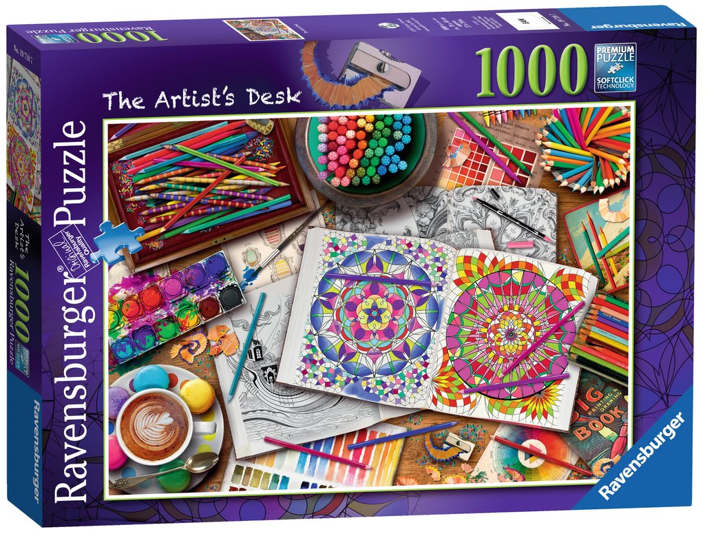 rarità NUOVO The Artist 's Desk Aimee Stewart RAVENSBURGER Puzzle 1000 pezzi OVP 