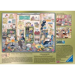 Ravensburger (14823) - Linda Jane Smith: "Knit one, Purrl one" - 500 pieces puzzle