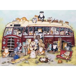 Ravensburger (14750) - Linda Jane Smith: "Crazy Cats Vintage Bus" - 500 pieces puzzle