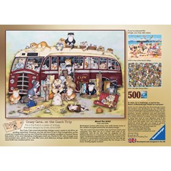 Ravensburger (14750) - Linda Jane Smith: "Crazy Cats Vintage Bus" - 500 pieces puzzle