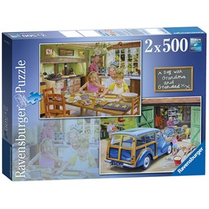 Ravensburger (14072) - "Day with Grandma and Grandpa" - 500 pieces puzzle