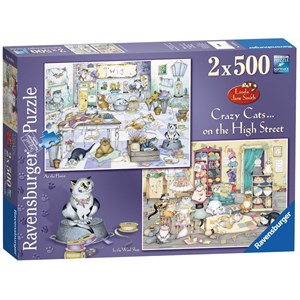 Ravensburger (14079) - Linda Jane Smith: "On the High Street" - 500 pieces puzzle