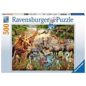 Ravensburger (14809) - "Animals at the Waterhole" - 500 pieces puzzle
